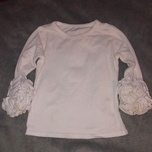 White Infants Top W/Ruffled Long Sleeves. 9M